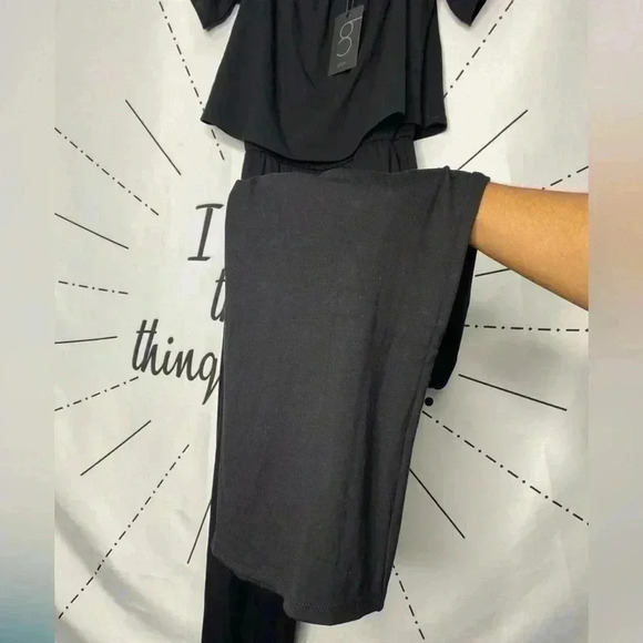 NWT Gibson Black Off Shoulder Slit Back Wide-leg Jumpsuit - Picture 4 of 10